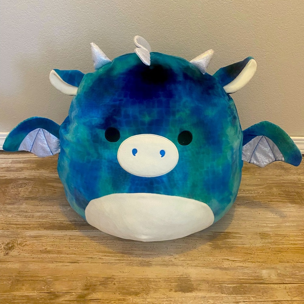 Dragon squishmallow blue/green large